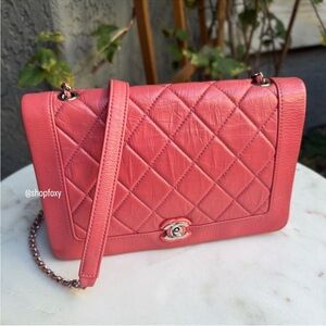 Chanel Crumpled Calfskin Bi Quilted Single Classic CC Full Flap Crossbody